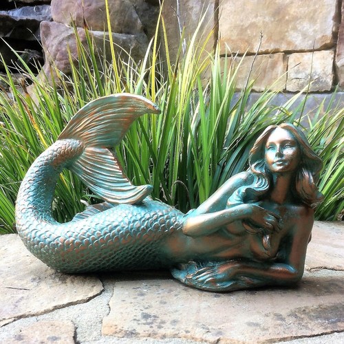 Mermaid statue laying down - mermaid,