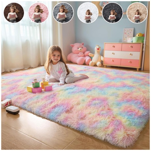 Fluffy rugs anti slip - fluffy, large