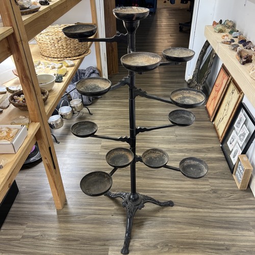 Antique cast iron plant stand - iron,
