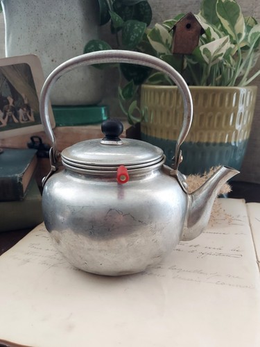 Vintage aluminum teapot kettle - vintage,