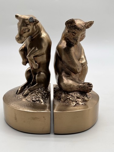 Vtg bull bear - &, gold