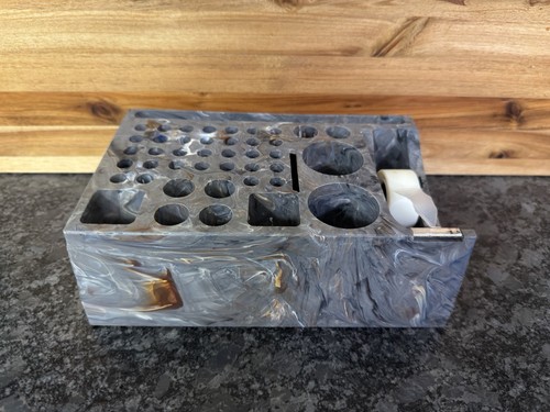 Vintage desk organizer - organizer, marbled