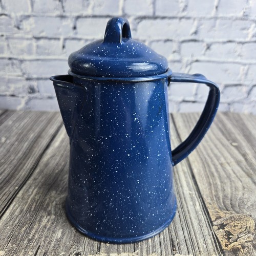 Vintage blue enamelware small - vintage,