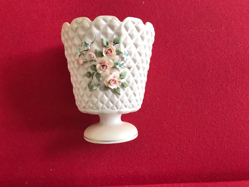 Lefton china pink bisque - bisque, vase