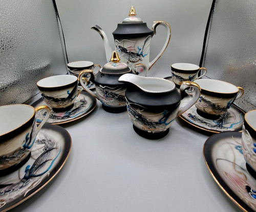 Vtg moriage dragonware tea set - moriage,