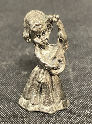 Silver pewter girl holding - girl,