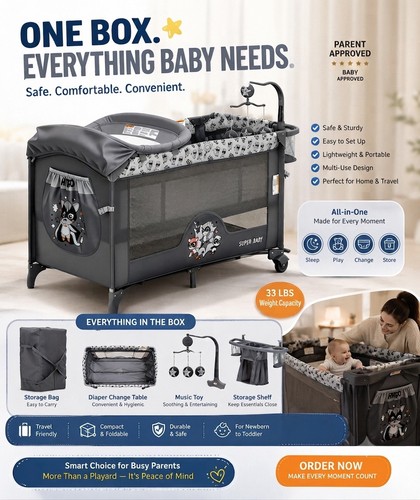 Baby pack play - n, playard