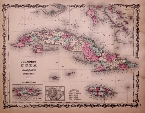 Rare antique 1862 map - antique, cuba
