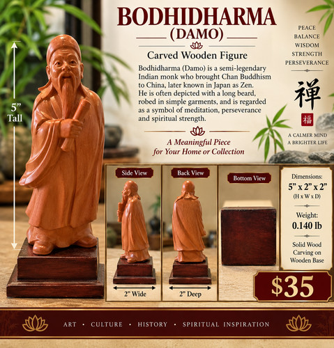 Bodhidharma carved wooden - carved,