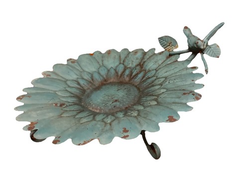 Aqua flower shape - aqua, metal