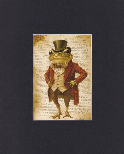 8x10 matted print noble frog - print,