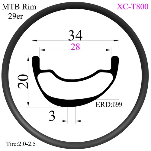 29er carbon mtb bicycle rims - carbon,