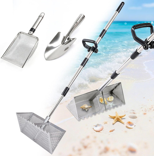 Sand flea rake stainless steel - sand,