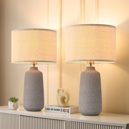 Earth brown ceramic table lamp - brown,