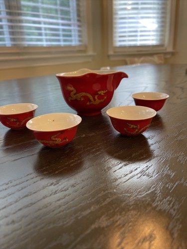 Red and yellow dragon tea - red, set