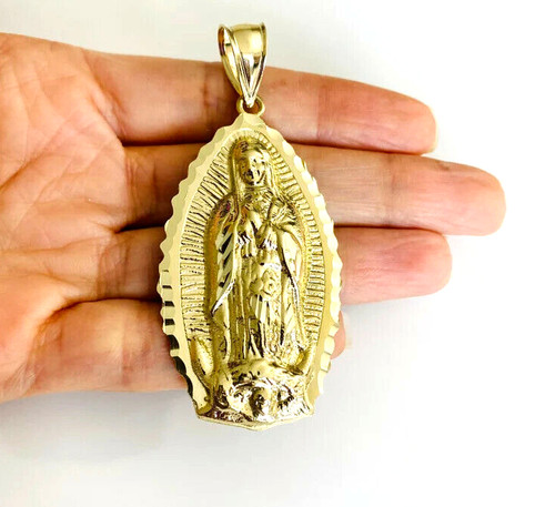 10k solid gold virgin mary - gold,