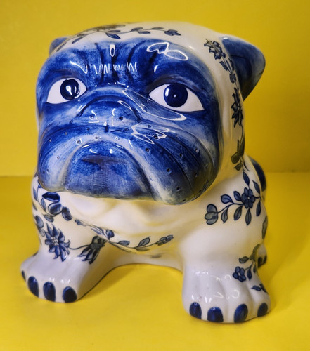 Chinoiserie bulldog blue - bulldog, &