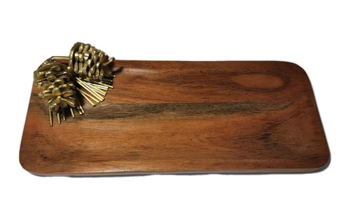 Wood wooden accent tray - wooden,