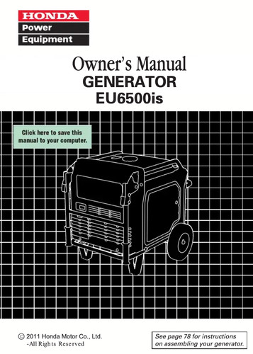 2011 honda eu6500is generator - eu6500is,