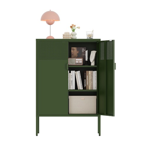 Green metal storage cabinet - green, cabinet,2