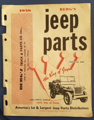 Berg 1958 jeep parts catalog - jeep,