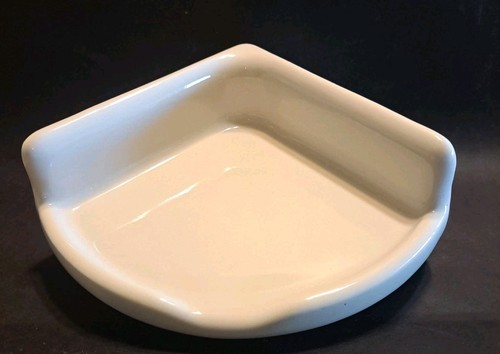 Vtg white shower corner - shower, tray