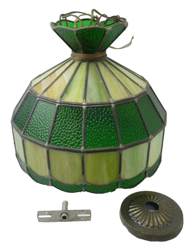 Green stained leaded - green, glass