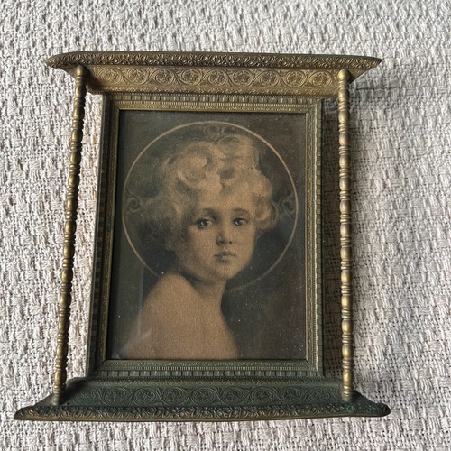 Antique bronze frame with - ,