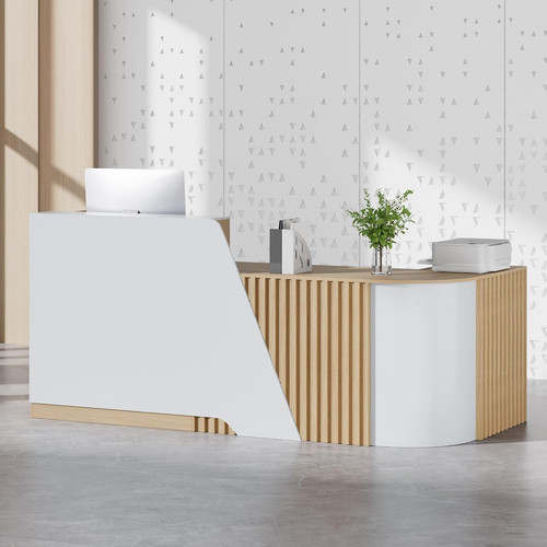 Shaped reception desk - reception,