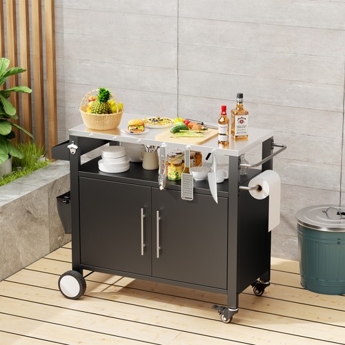 Outdoor grill cart - grill, table