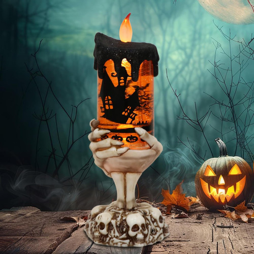 Halloween snow globe - globe, flameless