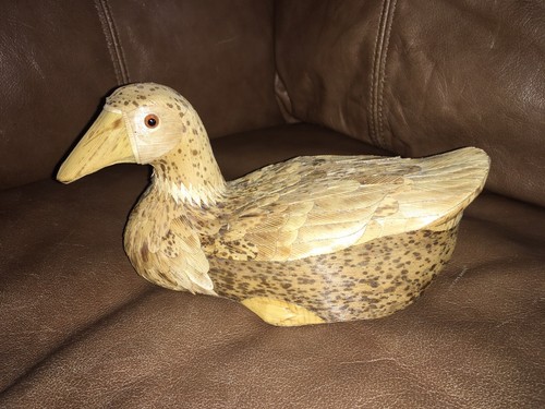 Vintage wood duck decoy canvas - decoy,
