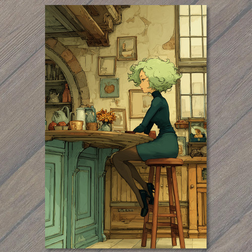 Art print green - art, teal