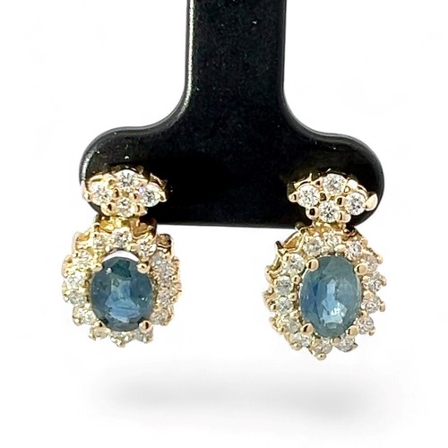 14k yellow gold pale blue - 14k,