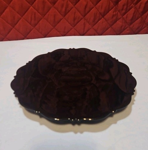 Black glass cake platter - cake, 10"