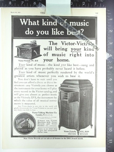 1913 ads for victor - victor, victrola