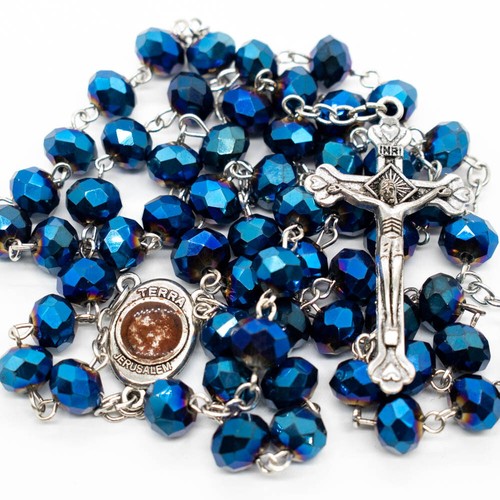 Deep blue crystal beads - beads, rosary