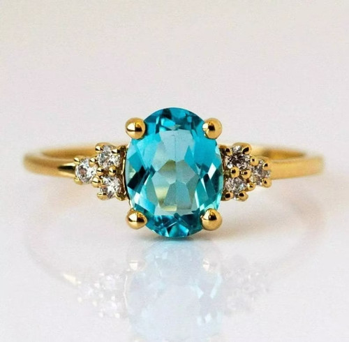 Natural swiss blue topaz oval - natural,