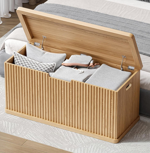 Natural oak fluted storage - natural,
