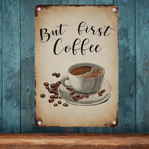 Vintage tin sign but first - tin,