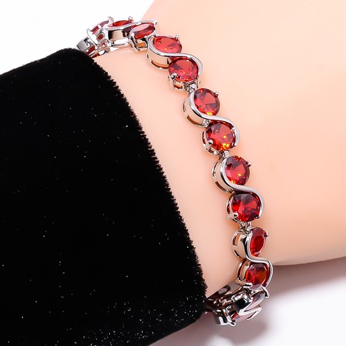Red garnet 925 sterling - red, silver