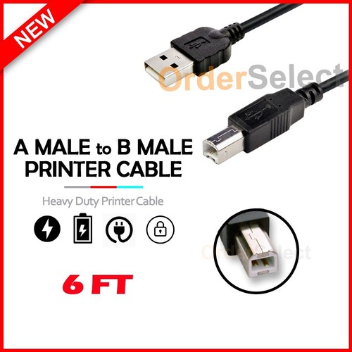 Usb cord 6ft - 6ft, black