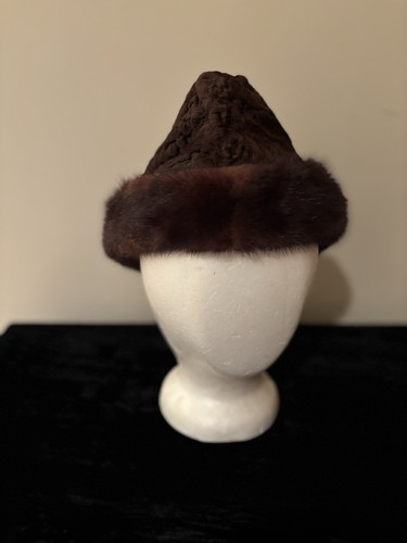 Natural persian hat with mink - hat,