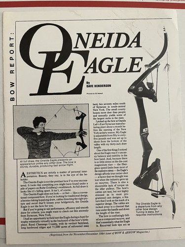 Oneida eagle bow report - eagle, 2