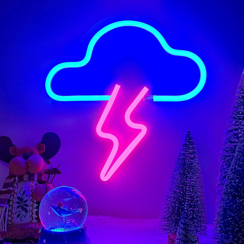 Lightning bolt neon sign - neon, led