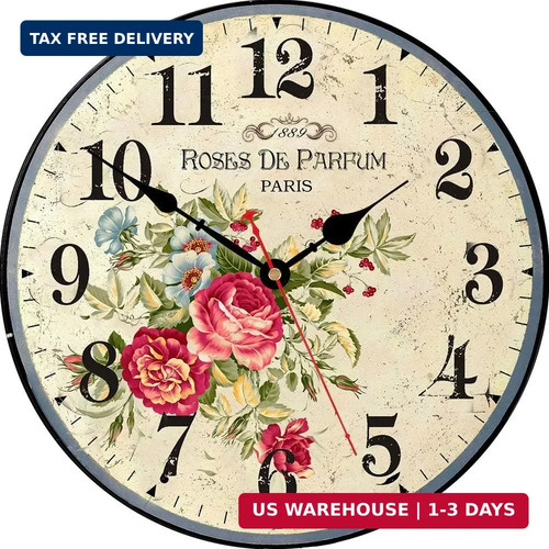 Vintage wood wall clock - wood,