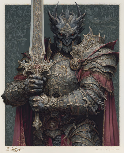 Dark armored knight gripping - dark,
