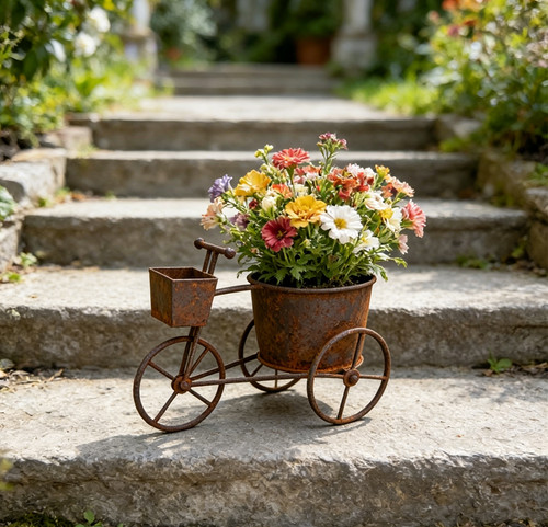 Rustic wrought iron bicycle - iron,