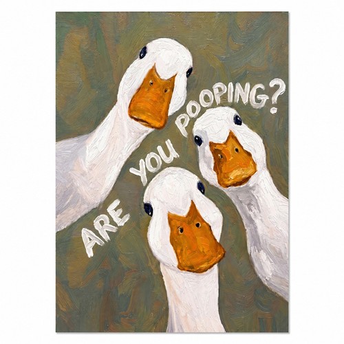 Funny goose bathroom poster - funny,