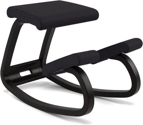 Ergonomic black kneeling chair - black,